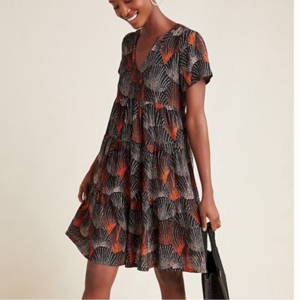 Anthropologie Maeve Tania Tiered Tunic Dress